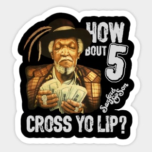 REDD FOXX HOW BOUT 5 WHITE Sticker